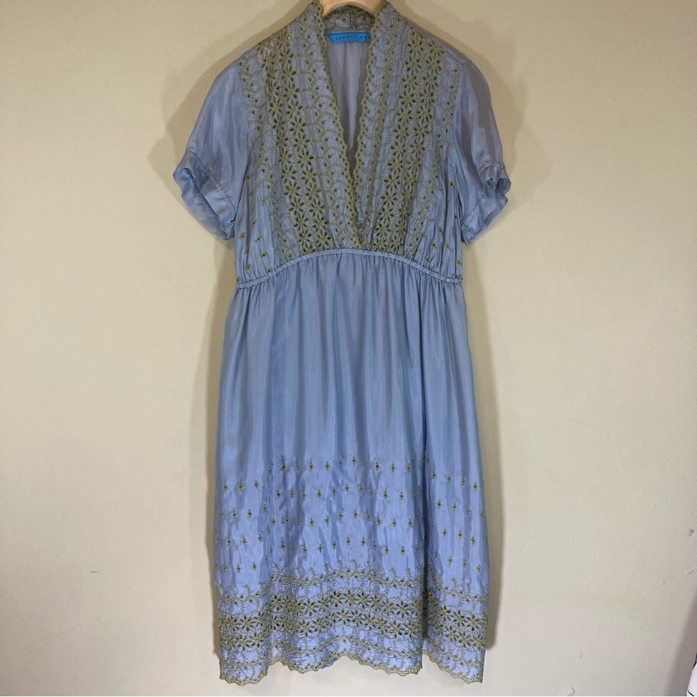 Johnny Was Embroidered Silk Dress - Picture 1 of 13